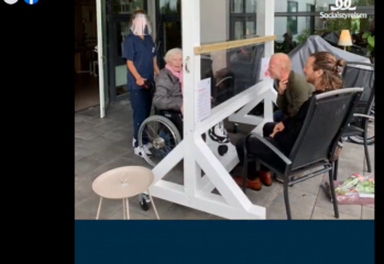 En skärmdump från en facebook-video från Socialstyrelsen